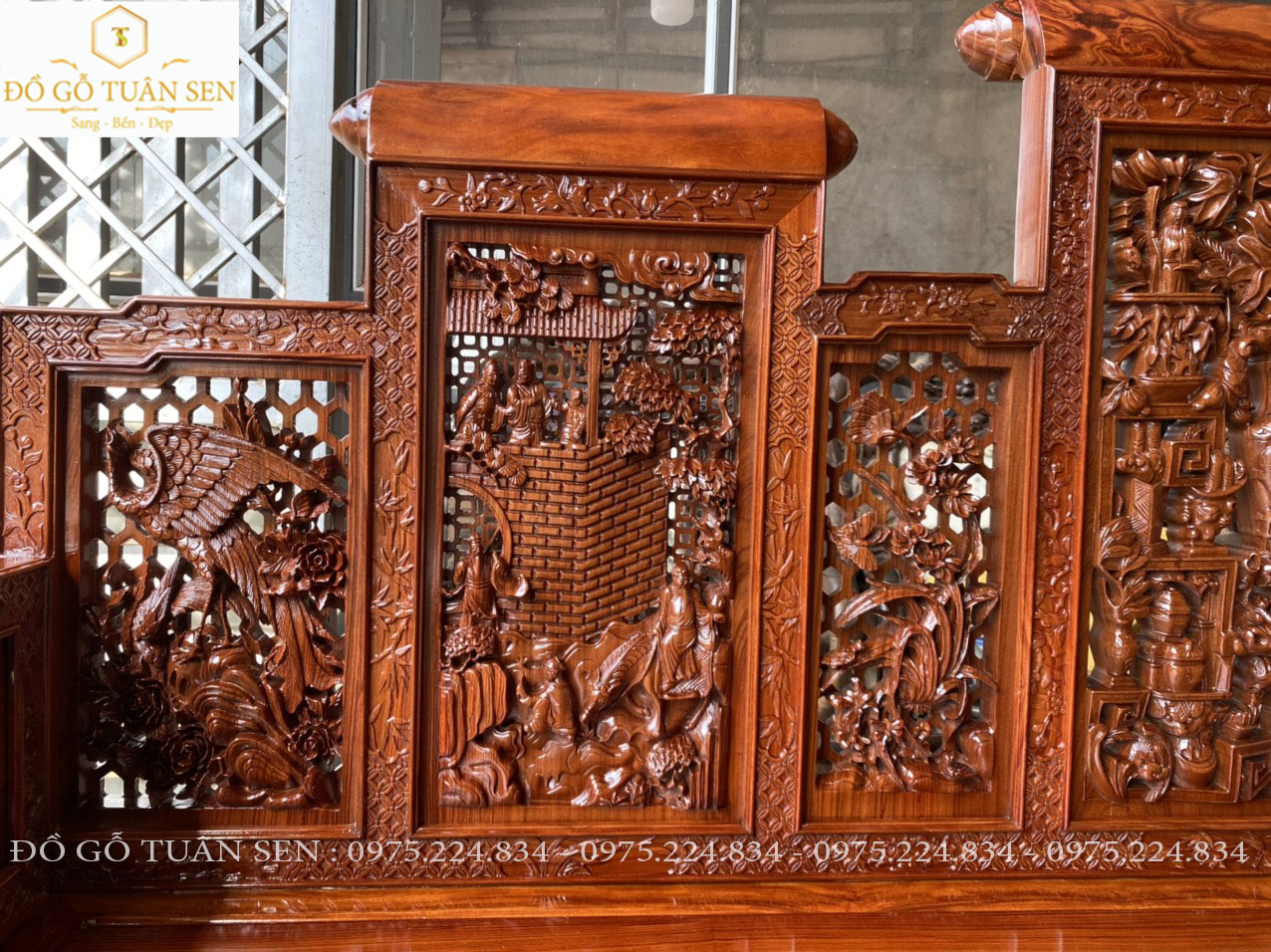 Hình ảnh chi tiết bộ trường kỷ gỗ cẩm lai đẹp nhất 2023